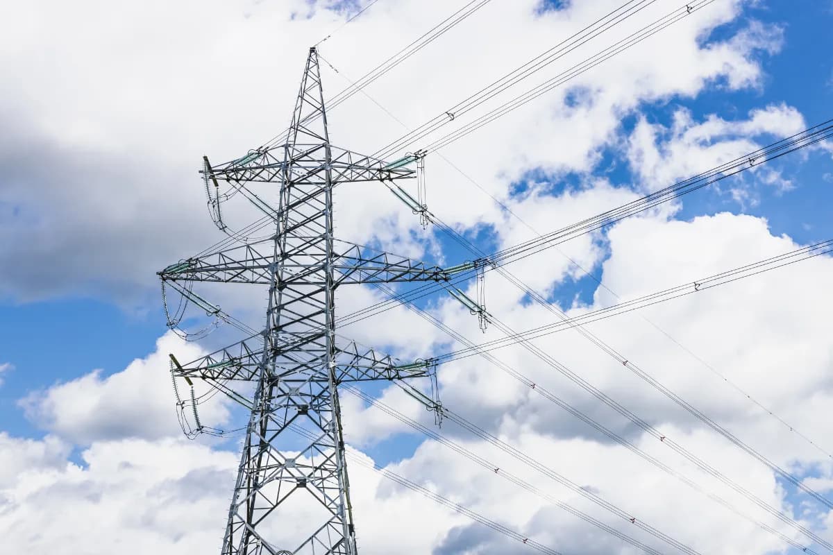 Strømmast og kraftlinjer